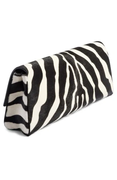 Khaite Audrey Zebra-print Calf Hair Clutch In Black