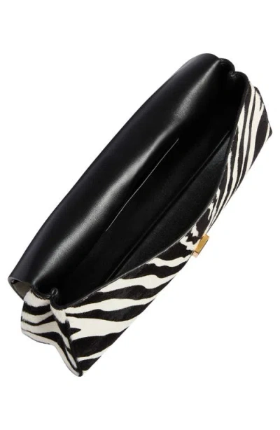 Khaite Audrey Zebra-print Calf Hair Clutch In Black