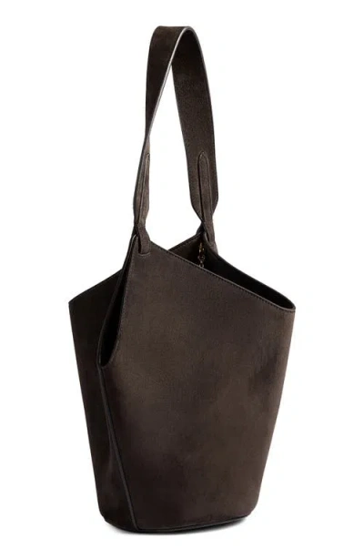 Khaite Distinctive Brown Calfskin Leather Tote With Gold Chain Detail In Brown