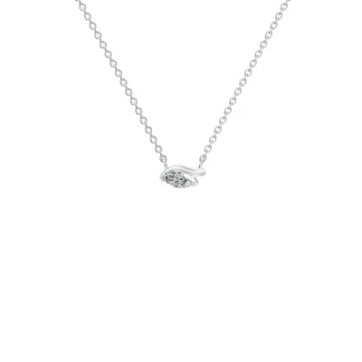 Aya Fine Jewelry Women's White / Yellow / Rose Gold Eighteen Kt Marquise Diamond Elixir Pendant Necklace In Silver