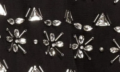 Ramy Brook Lynda Deep V-neck Rhinestone Mini Dress In Black