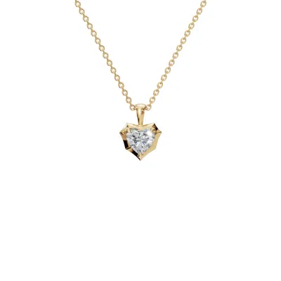 Aya Fine Jewelry Women's White / Yellow / Rose Gold Fourteen Kt Heart Cut Diamond Solitaire Necklace In Gold