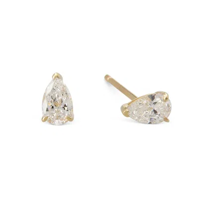 Dolcetto Designs Women's Lab Grown Diamond Pear Studs - 0.50ctw Recycled 9k Gold In Gold