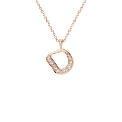 Aya Fine Jewelry Women's White / Yellow / Rose Gold Ten Kt Organic Open Circle Pendant Necklace In Gold