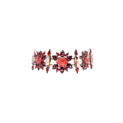 Iskra Women's Silver / Red Edelweiss Choker In Multi