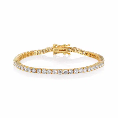 Alura Copenhagen Jewellery Women's White / Gold Grace Tennis Bracelet Medium In Gold