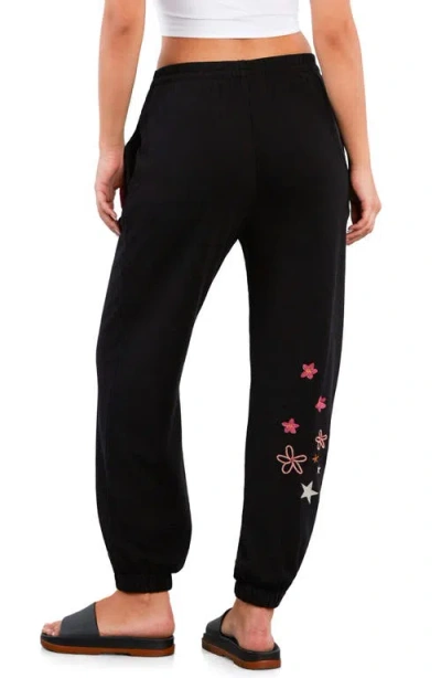 Billy T In Full Bloom Embroidered Joggers In Black