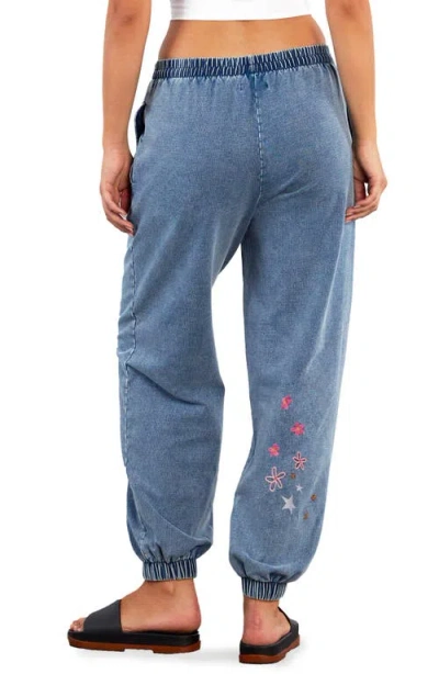 Billy T In Full Bloom Embroidered Joggers In Blue