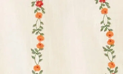 Billy T Floral Wallpaper Embroidered Top In Neutral
