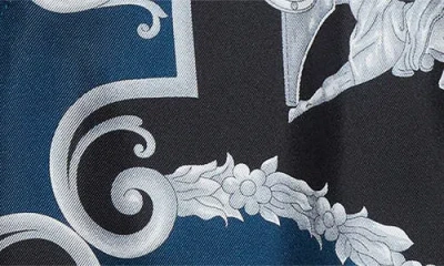 Versace Baroque-printed Silk-nylon Shorts With Elastic Waistband In Blue