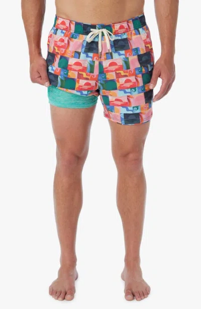 Fair Harbor The Bungalow Water Repellent Swim Trunks In Multi