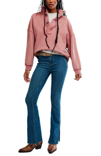 Free People Timeless Pullover Top In Salsa In Pink