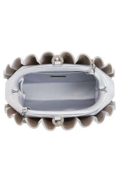 Judith Leiber Couture Origami Fan Crystal Embellished Satin Clutch In Metallic