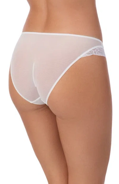 On Gossamer Luxe Lace Low Rise Bikini Briefs In White