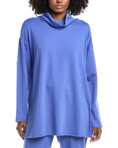 Eileen Fisher Funnel Neck Tunic In Blue