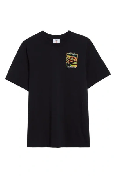 Casablanca Heat Map Organic Cotton Graphic T-shirt In Black
