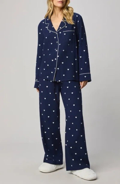 Splendid Lottie Love Cotton Gauze Pajamas In Blue