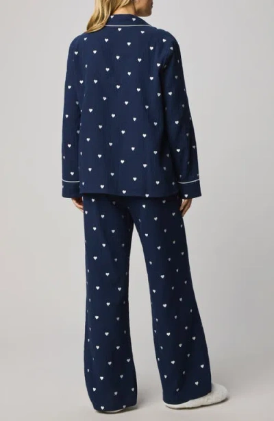 Splendid Lottie Love Cotton Gauze Pajamas In Blue