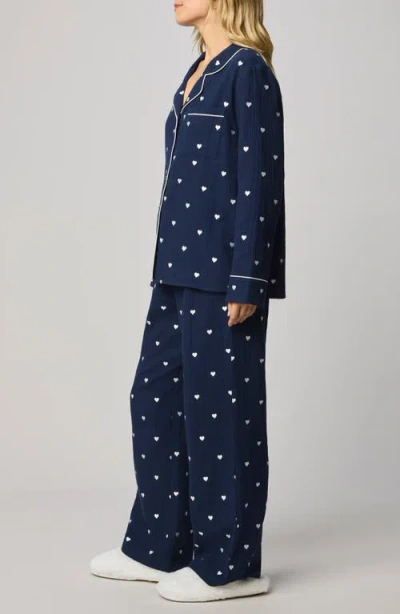 Splendid Lottie Love Cotton Gauze Pajamas In Blue