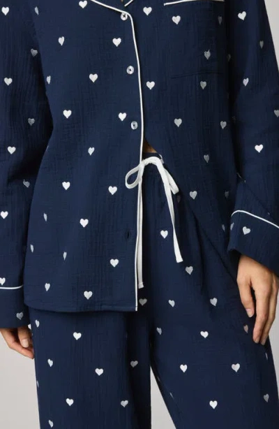 Splendid Lottie Love Cotton Gauze Pajamas In Blue