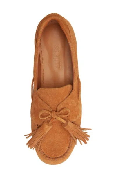 Schutz Women Kim Square Toe Flat Loafers In Brown