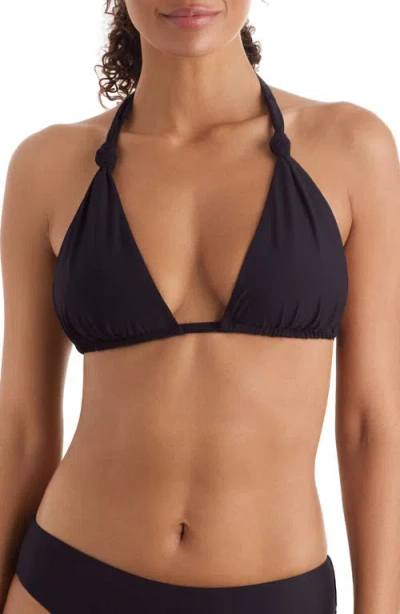 Mimi Flamingo Willow Halter Swim Top In Black