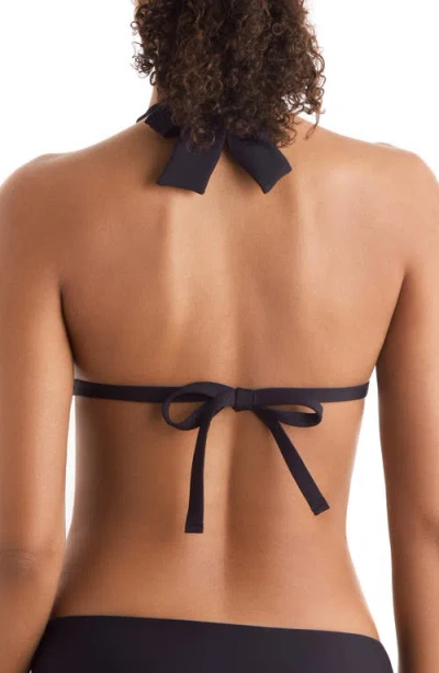 Mimi Flamingo Willow Halter Swim Top In Black