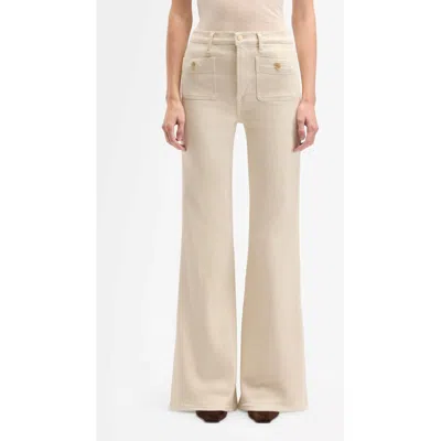 Seven Modern Dojo Tailorless High Waist Flare Jeans In Neutral