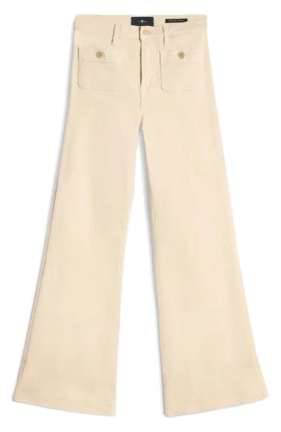 Seven Modern Dojo Tailorless High Waist Flare Jeans In Neutral