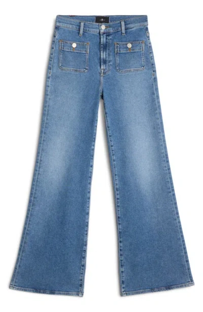 Seven Modern Dojo Tailorless High Waist Flare Jeans In Blue