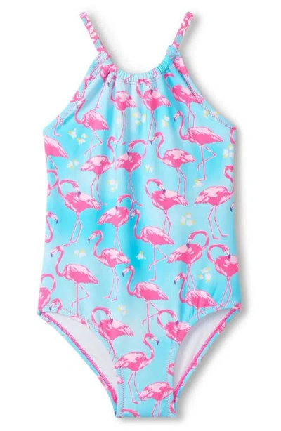 Hatley Whimsical Flamingos One-piece Swimsuit In Blue