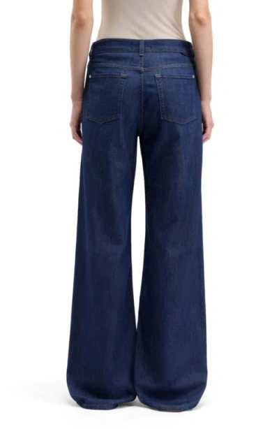 Seven Lotta Tailorless High Waist Wide Leg Jeans In Blue