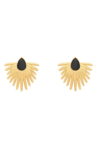 St. Moran Onyx Deco Drop Earrings In Gold