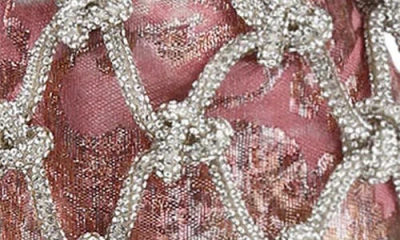 Kurt Geiger London Mini Macramé Crystal Drawstring Bag In Gray