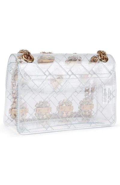 Kurt Geiger London Mini Kensington Vinyl Convertible Clear Crossbody Bag In White