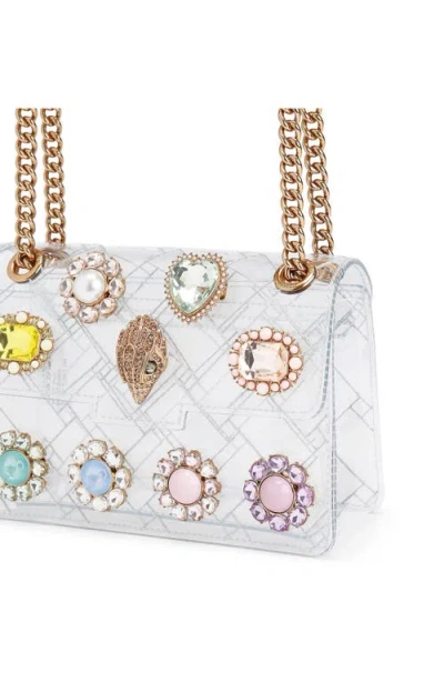 Kurt Geiger London Mini Kensington Vinyl Convertible Clear Crossbody Bag In White
