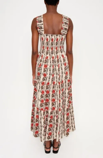 The Lulo Project New Sunset Floral Tiered Stretch Cotton Maxi Sundress In Multi