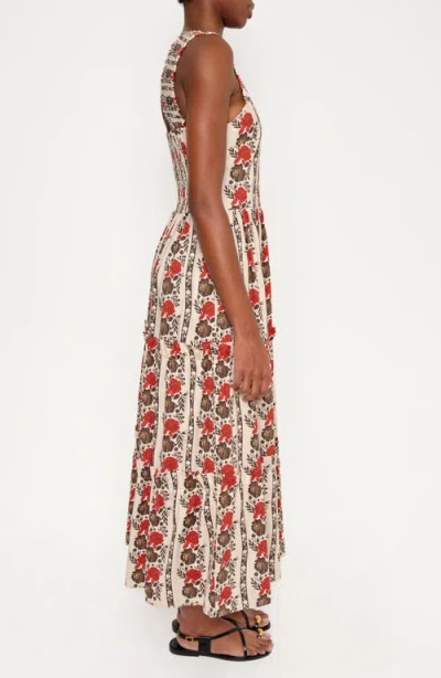 The Lulo Project New Sunset Floral Tiered Stretch Cotton Maxi Sundress In Multi