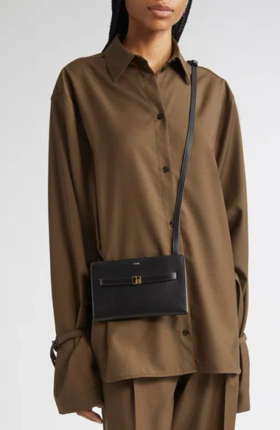 Totême Toteme Belted Leather Crossbody Bag In Black