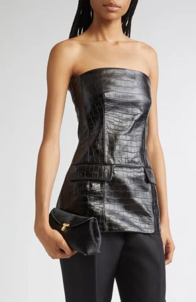 Totême Toteme Mini T-lock Clutch Bag In Black