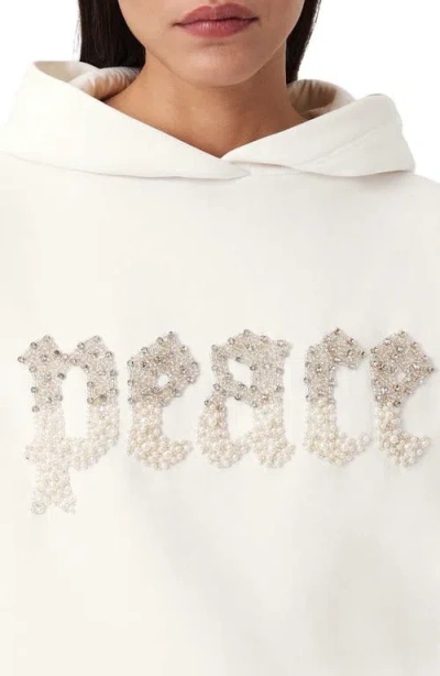 Allsaints Cotton Peace Pippa Embellished Hoodie In White
