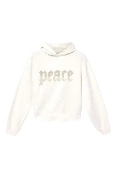 Allsaints Cotton Peace Pippa Embellished Hoodie In White