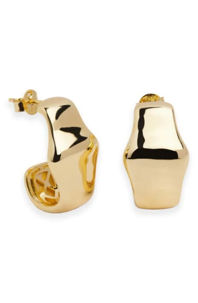 Argento Vivo Bamboo J Hoop Earrings In Gold