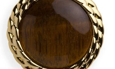 Argento Vivo Bezel Stud Earrings In Brown