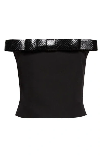 Tom Ford Wool Grain De Poudre Strapless Top In Black