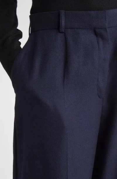 Totême Toteme Pleated Straight Leg Trousers In Blue