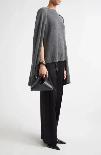 Totême Toteme Cashmere Crewneck Cape Sweater In Gray