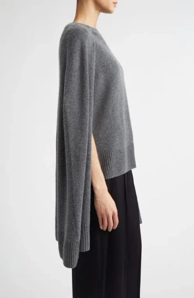 Totême Toteme Cashmere Crewneck Cape Sweater In Gray