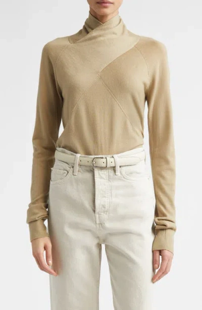 Totême Toteme Merino Wool Crossover Sweater In Neutral