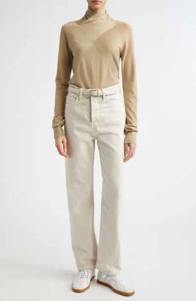 Totême Toteme Merino Wool Crossover Sweater In Neutral